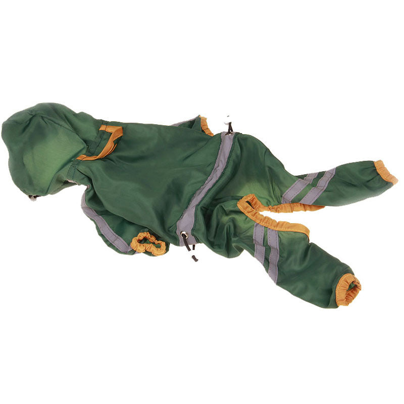 One-Layer Dog Raincoat with Reflective Safety Bar, for dogs.