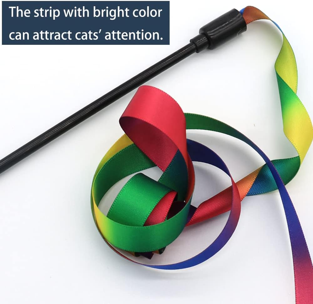 Interactive Rainbow Wand Toy, for cats.