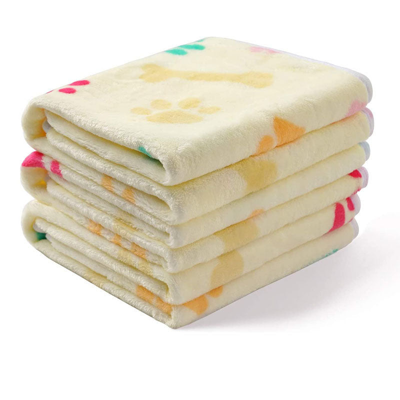 Confetti Paw Print Fleece Blanket for Dogs and Cats
