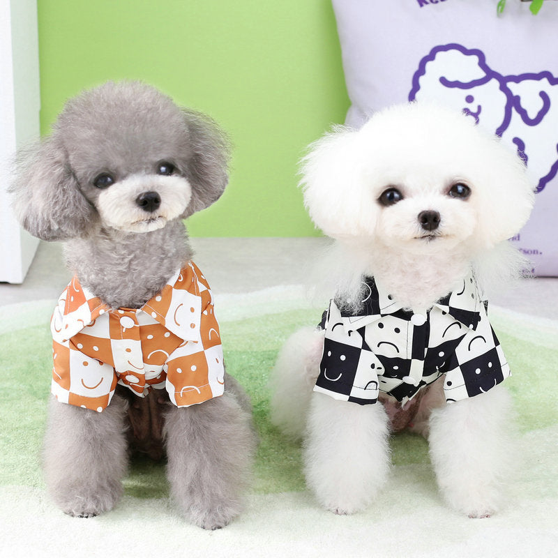 Checkered Cotton-Blend Shirt, for dogs.