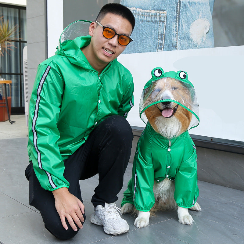 Plastic Four-Leg Raincoat, for dogs.