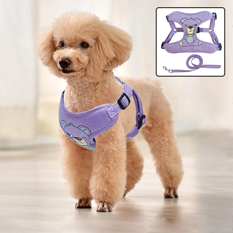 Suede Harness and Leash Set for Small and Medium Dogs, for dogs.