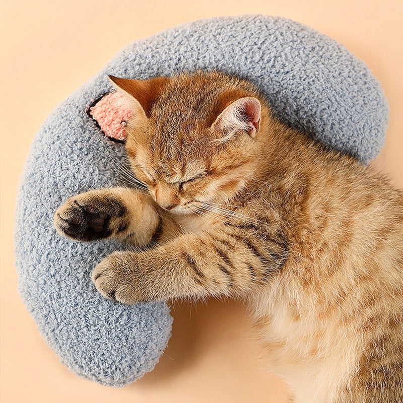 Soft Cotton Moon-Shaped Pillow for Small Dogs and Cats