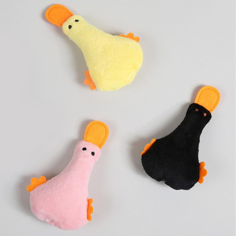 Plush Duck Squeaky Toy with Catnip, for cats and dogs.