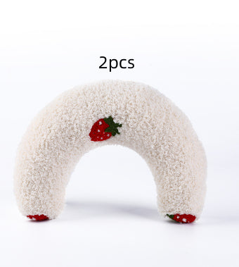 Soft U-Shaped Plush Pillow for Cats to Curl Up In