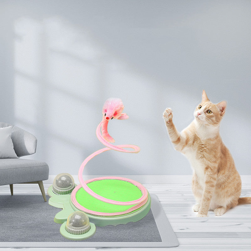 Spring Coil Cat Toy with Sisal Ball or Mouse Style, for cats.