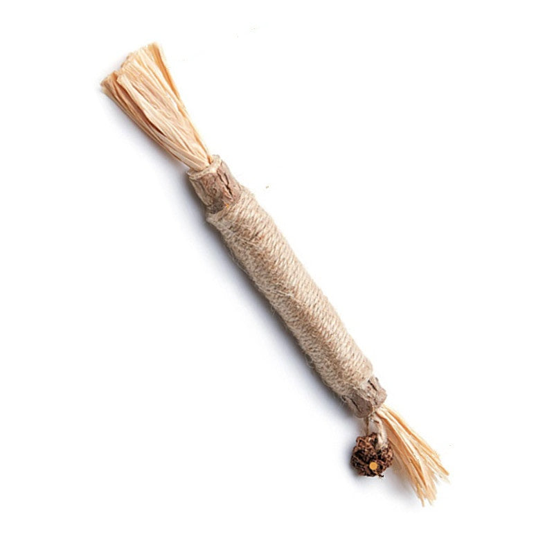 Natural Wood and Raffia Molar Chew Sticks, for cats.