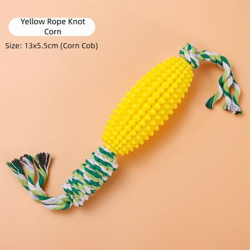 Corn Knot Dog Chew Toy – Teeth Cleaning Rope Ball for Small & Large Dogs – lifestyle photo
