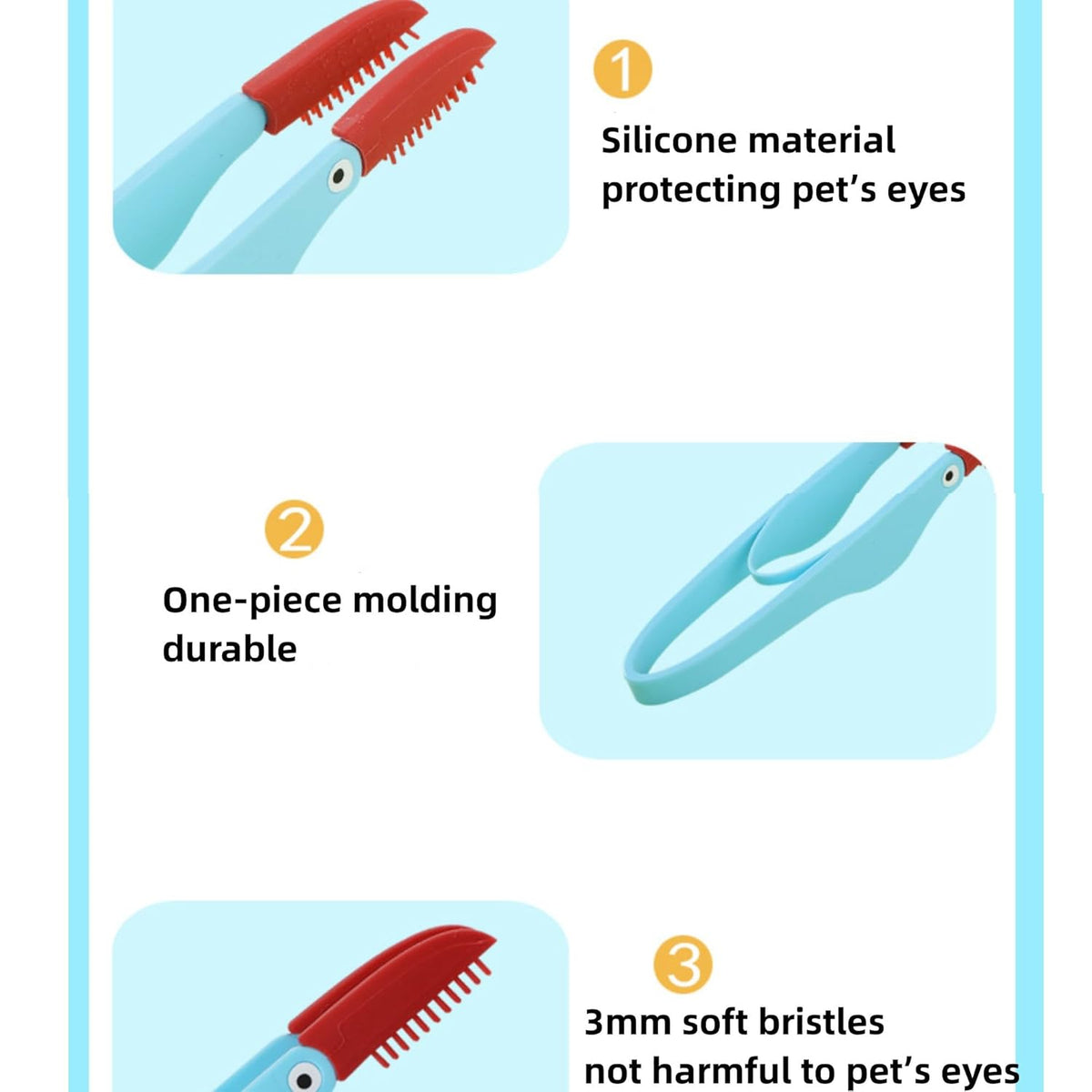 Soft Silicone Tear-Stain Comb, for dogs and cats.