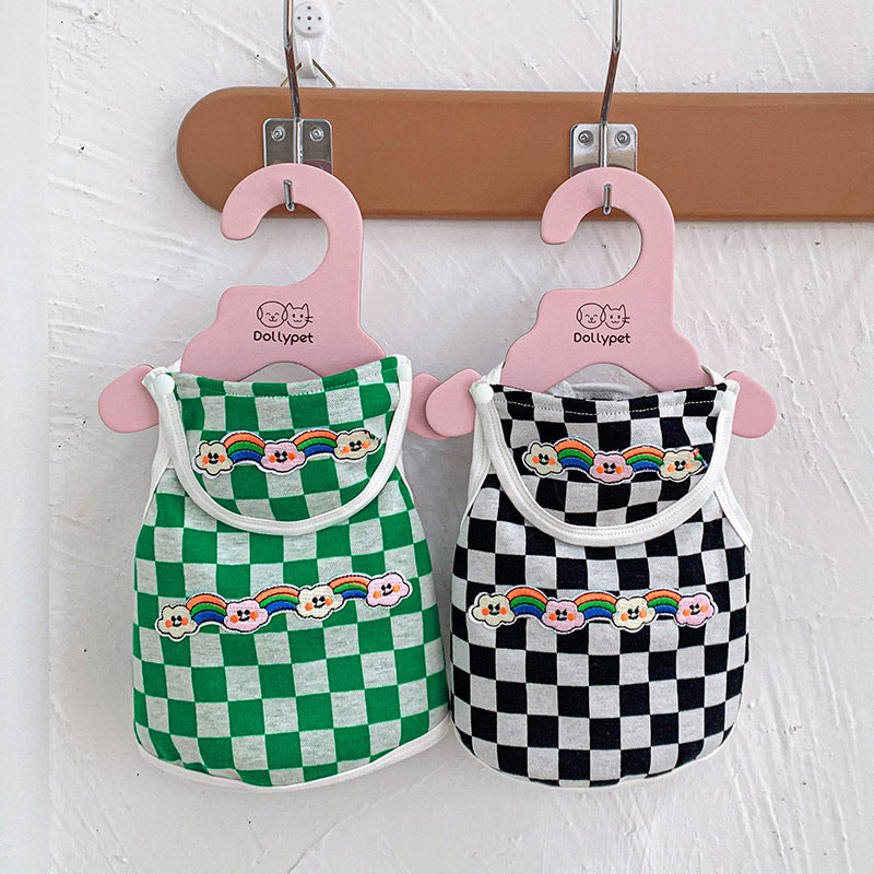 Plaid Bib Vest, for dogs.