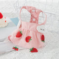 Mesh Strap Dress with Strawberry Print, for dogs.