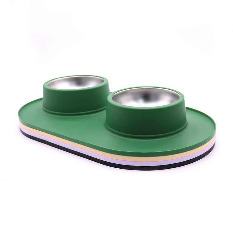 Anti-Splash Stainless Steel Bowl with Silicone Base, for dogs and cats.