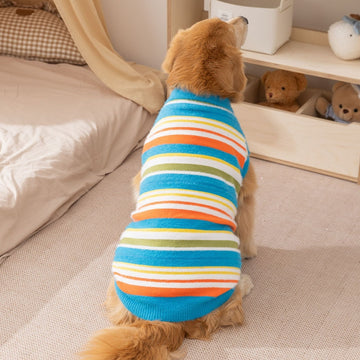 Striped Dog Sweater – Cozy Autumn Winter Knit for Small & Medium Dogs – color options