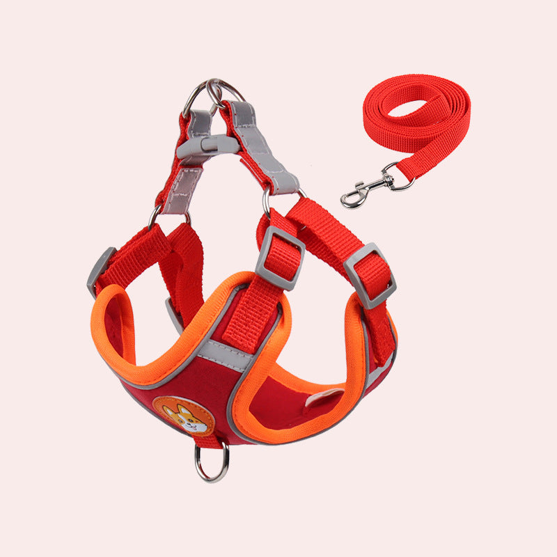 Cotton Vest Harness and Leash Set, for dogs.
