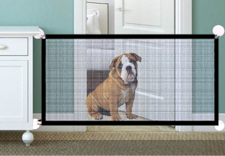 Foldable Nylon Pet Gate for Indoor Doorways and Stairs, for dogs.