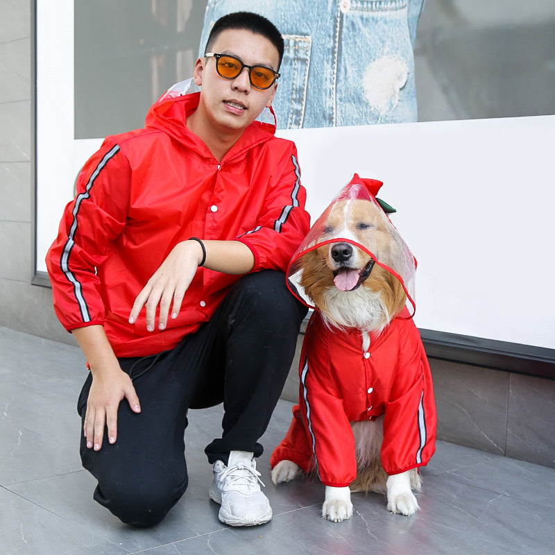 Plastic Four-Leg Raincoat, for dogs.