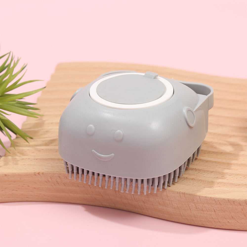 Soap-Dispensing Silicone Grooming Brush, for dogs and cats.