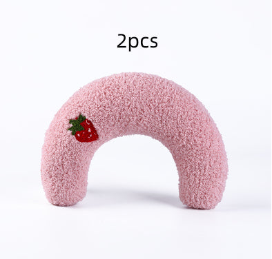 Soft U-Shaped Plush Pillow for Cats to Curl Up In