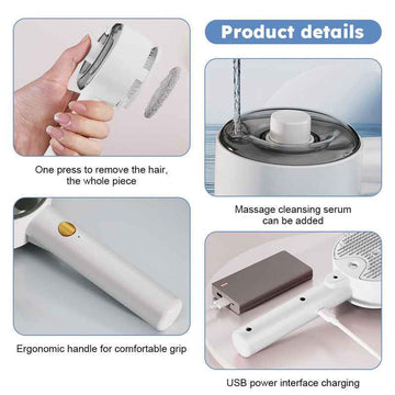 4-in-1 Electric Steam Pet Brush – Grooming, Spray & Massage Comb – in use