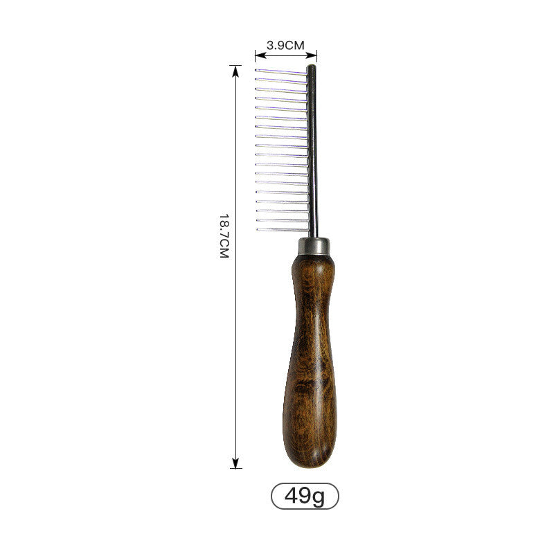 Solid Wood Antique-Style Grooming Comb, for dogs and cats.