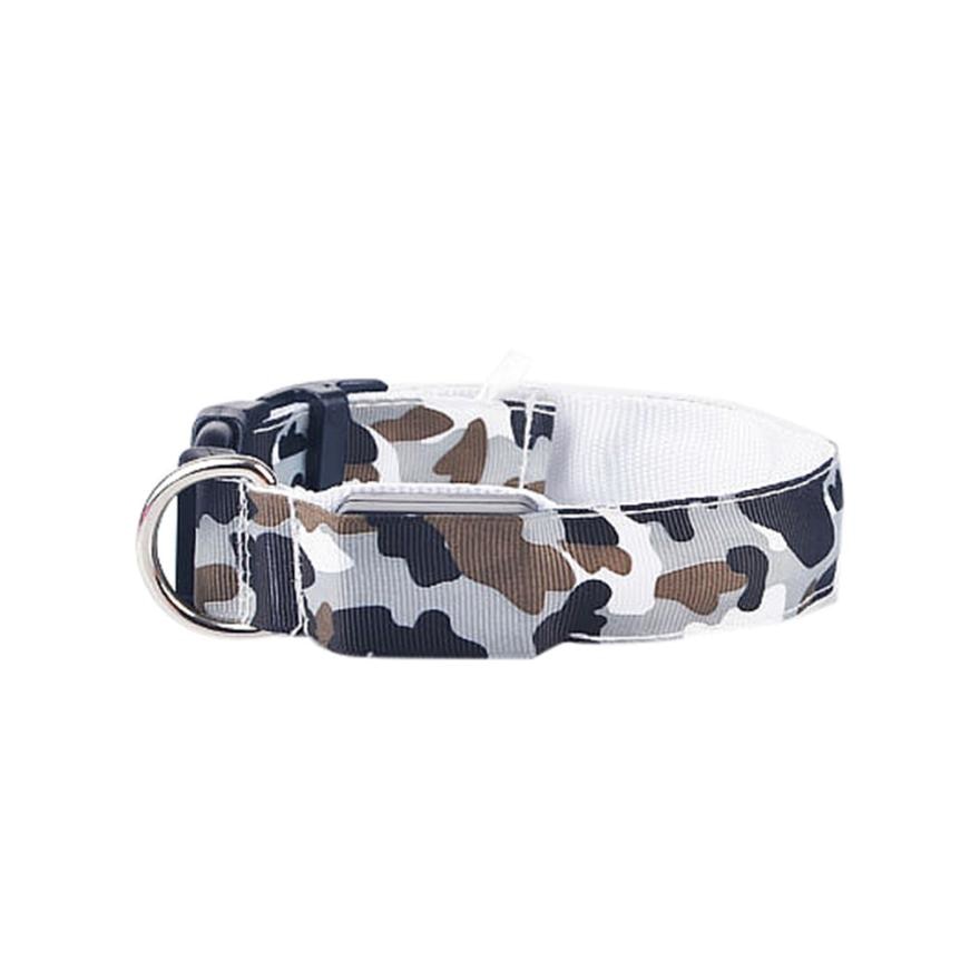 Light-Up Camouflage Dog Collar for Night Walks, for dogs.