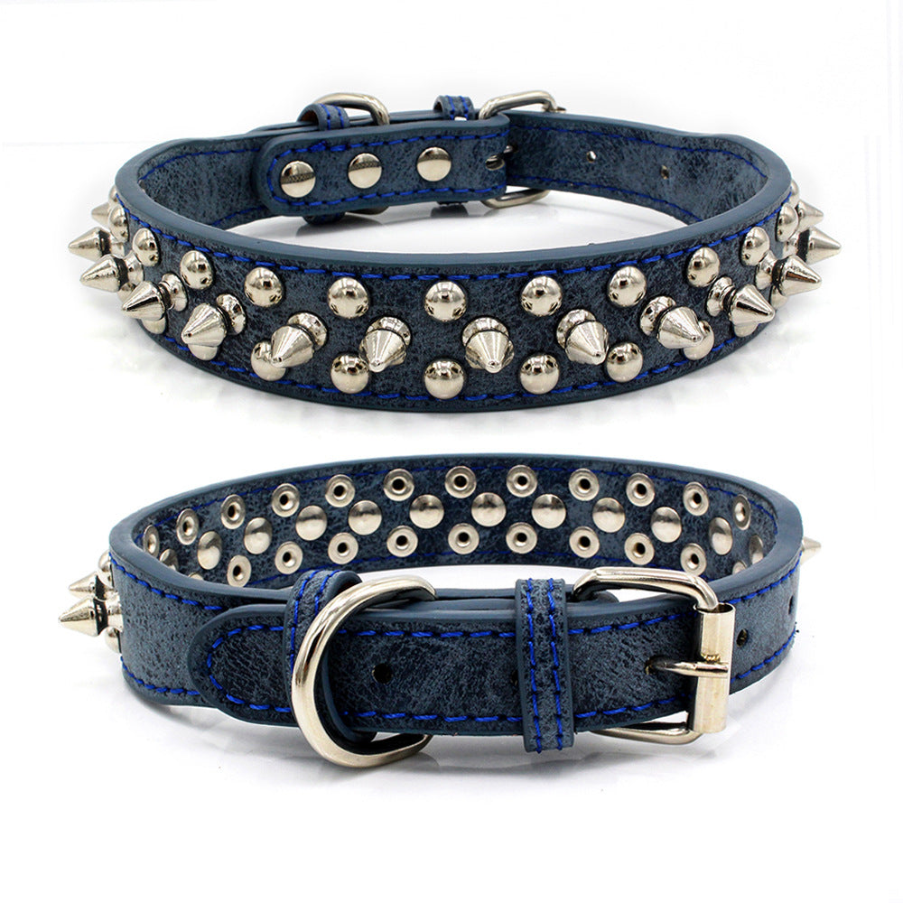 Rivet-Studded PU Leather Collar, for dogs and cats.