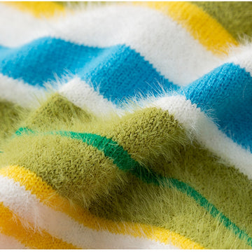 Striped Dog Sweater – Cozy Autumn Winter Knit for Small & Medium Dogs – close-up