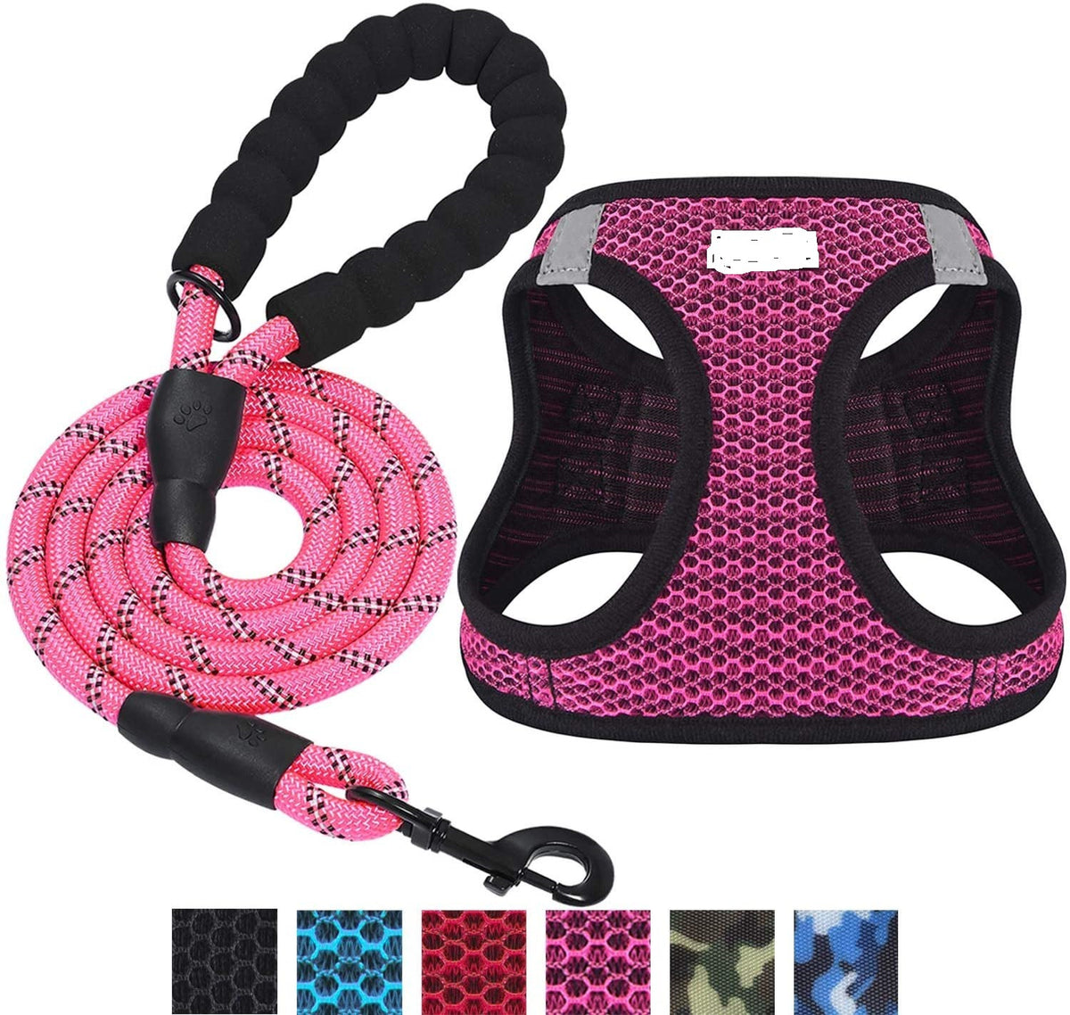 Reflective Nylon Dog Harness and Chest Strap Set, for dogs.