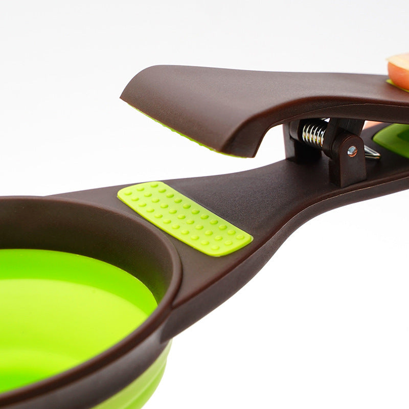 Folding Travel Bowl and Measuring Scoop, for dogs and cats.