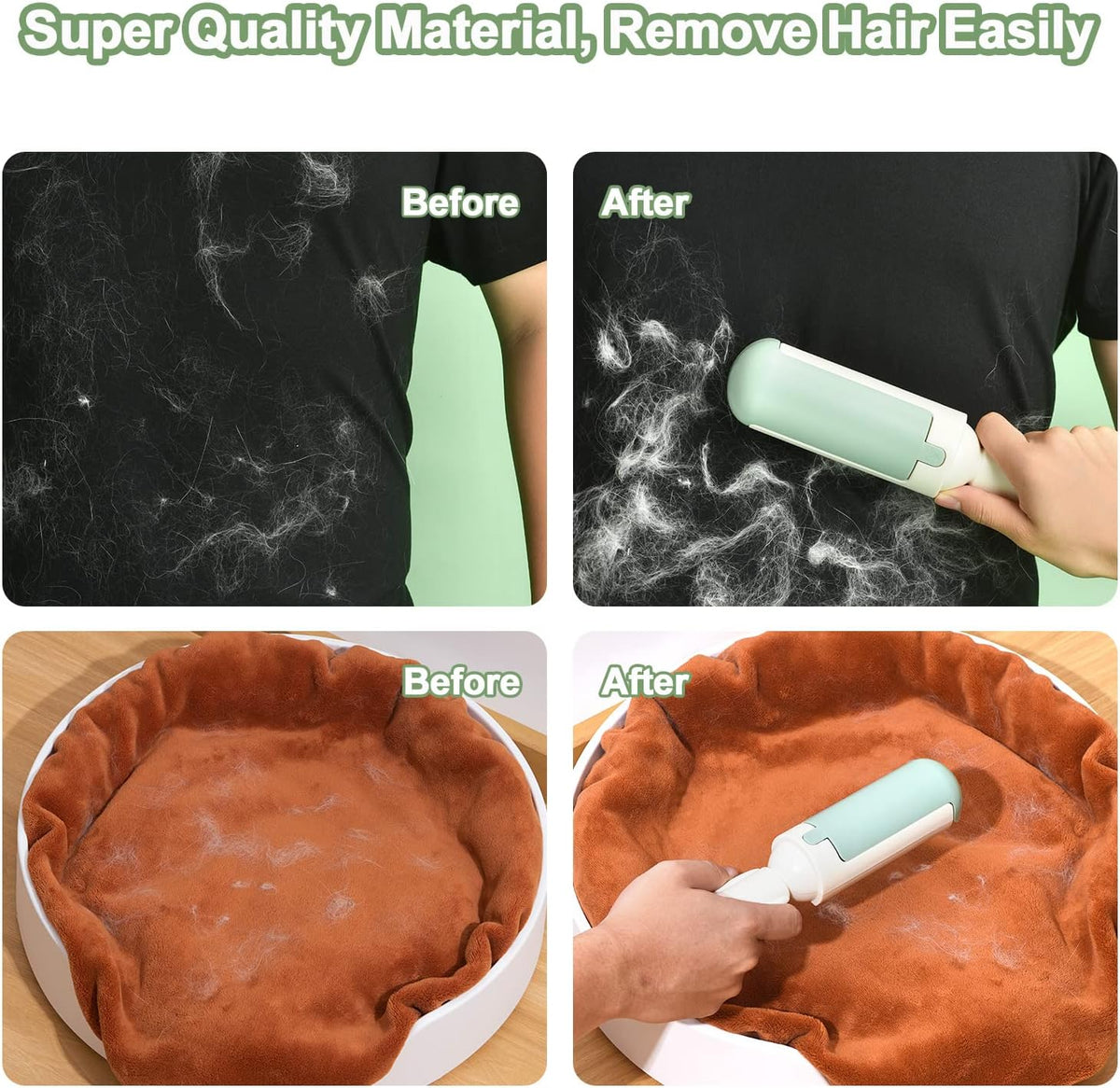Reusable Pet Hair Remover with Self-Cleaning Base, for dogs and cats.