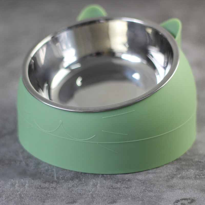 Stainless Steel Tilted Cat Bowl, 200 Milliliters, for cats.
