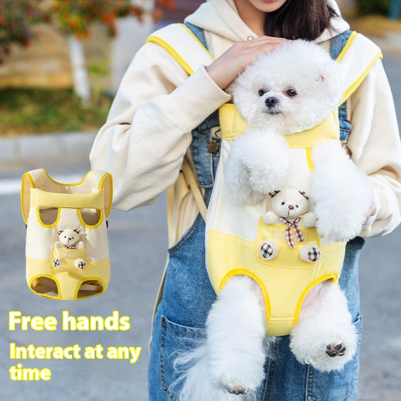 Cartoon-Print Canvas Chest Bag, for dogs and cats.