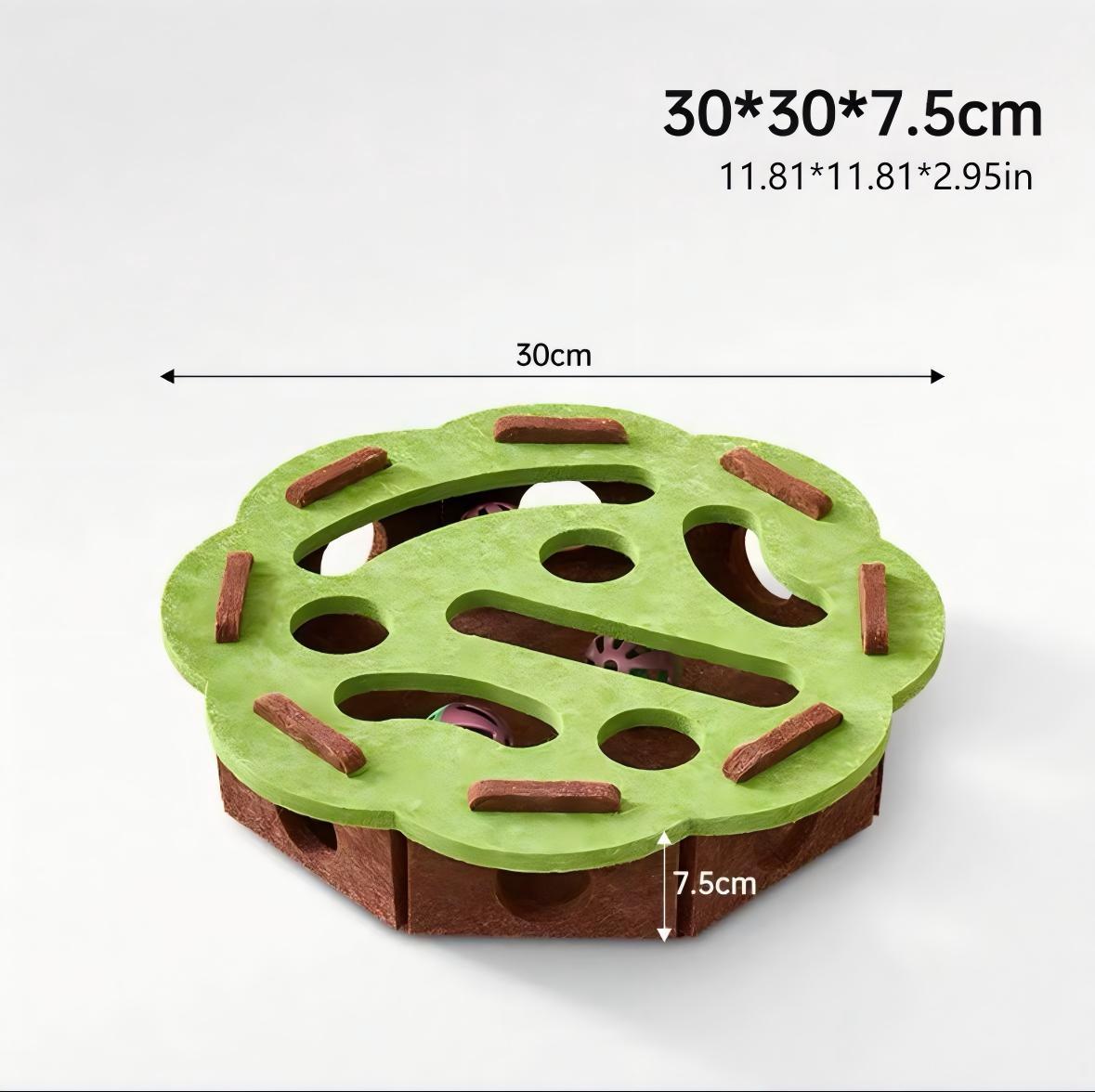 Interactive Cat Puzzle Toy With Maze Tunnel, Bell Ball & Pathways - No Batteries Needed, Durable Felt Construction - Mental Stimulation & Hunting Exercise For Indoor Cats