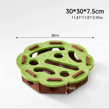 Durable Felt Interactive Cat Puzzle Toy With Maze, Bell Ball & Pathways – size reference