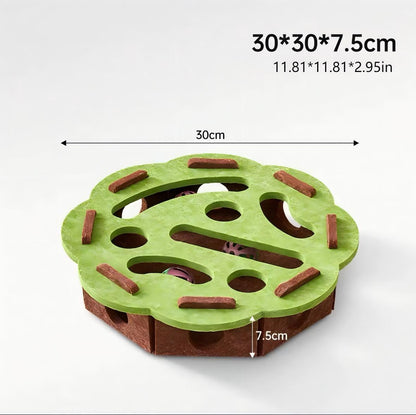 Interactive Cat Puzzle Toy With Maze Tunnel, Bell Ball & Pathways - No Batteries Needed, Durable Felt Construction - Mental Stimulation & Hunting Exercise For Indoor Cats