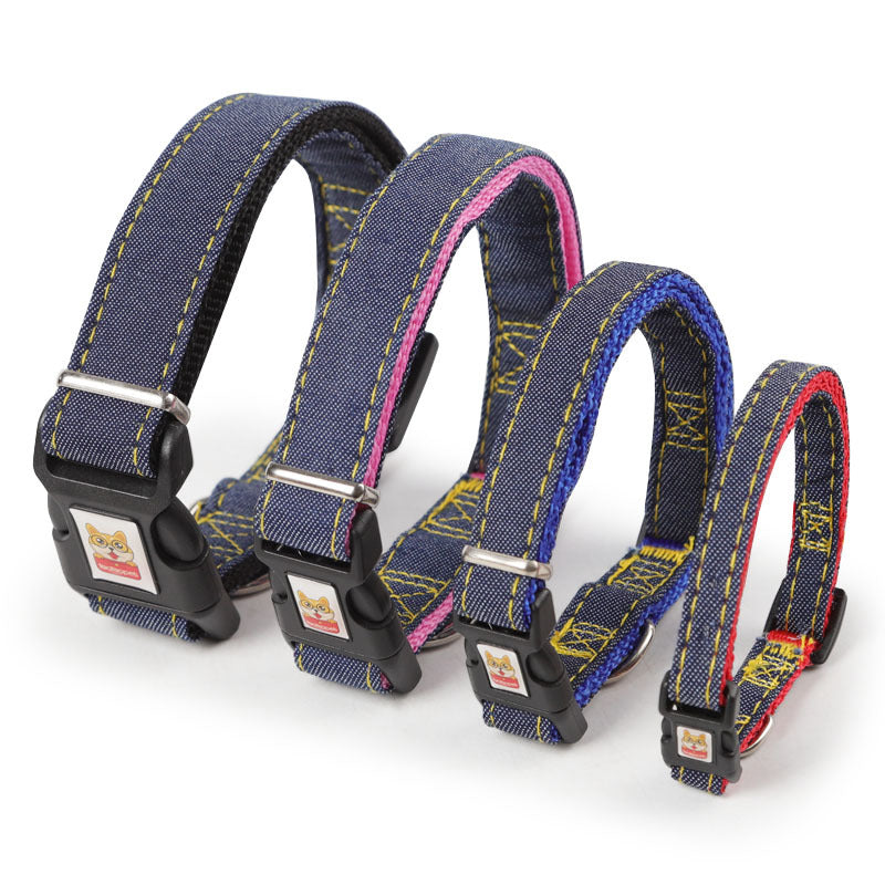 Denim Chest and Back Harness Leash Set, for dogs.
