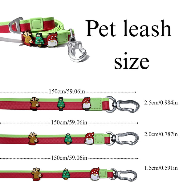 Dual-Color Embossed Dog Leash & Collar Set – Fashion Walking Set – color options