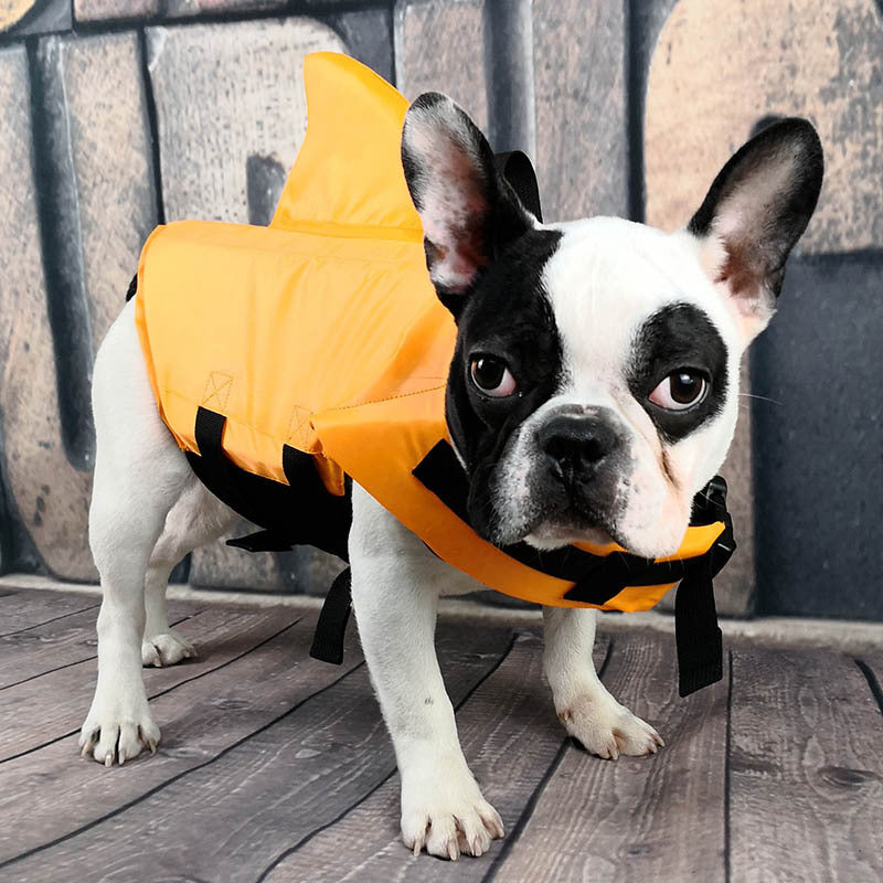 Shark Fin Swim Life Jacket Style Vest, for dogs.