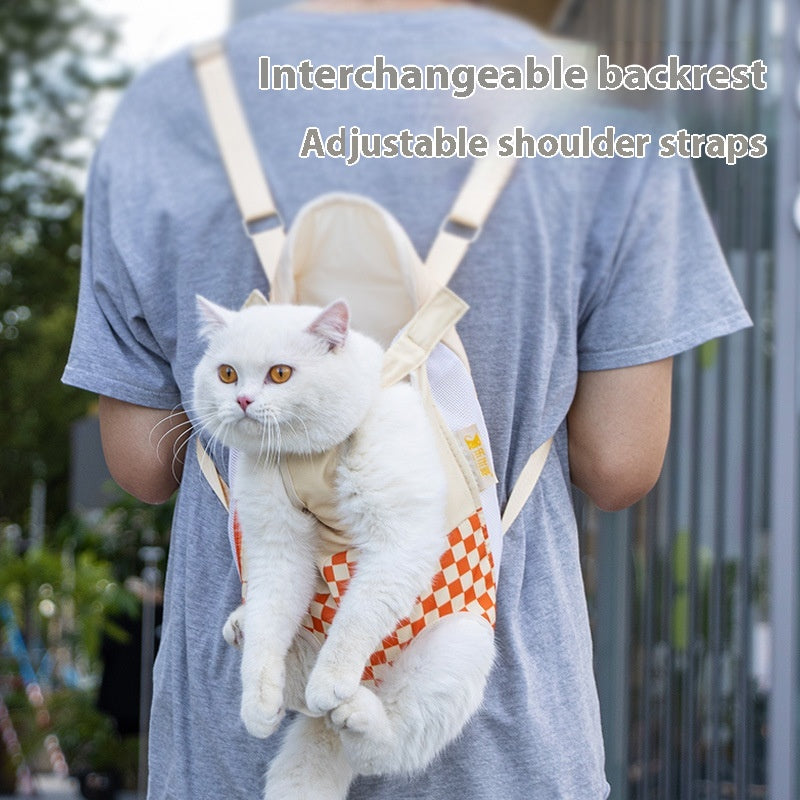 Portable Soft-Sided Front Carrier Backpack, for cats.