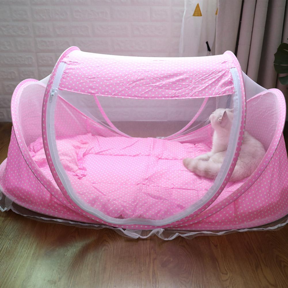 Mesh Pet Tent with Pillow and Music Bag Included, for dogs and cats.