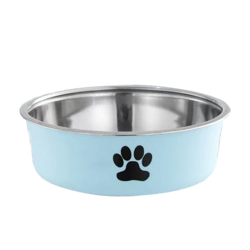 Anti-Spill Double Pet Bowl – Stainless Steel Food & Water Feeder – close-up