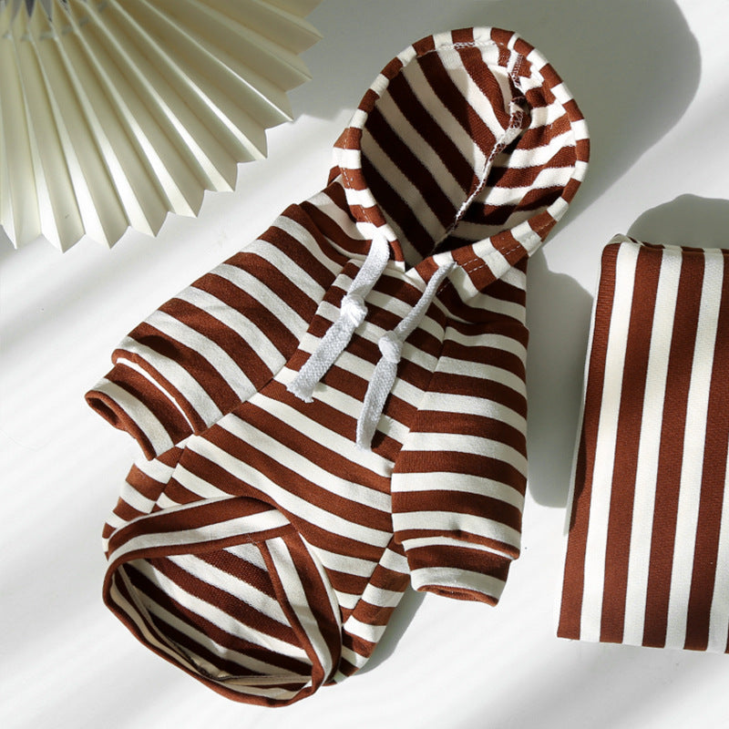 Striped Polyester Pullover Hoodie, for dogs and cats.
