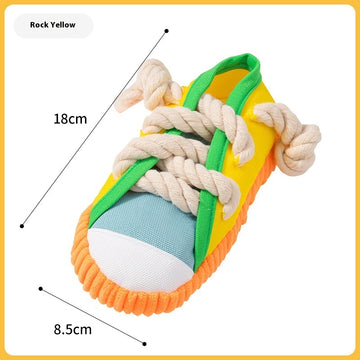 Squeaky Slipper Dog Toy – Soft Plush Chew & Molar Teether – close-up
