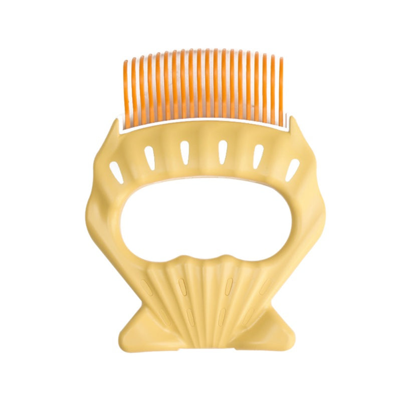 Shell-Shaped Grooming Brush, for dogs and cats.