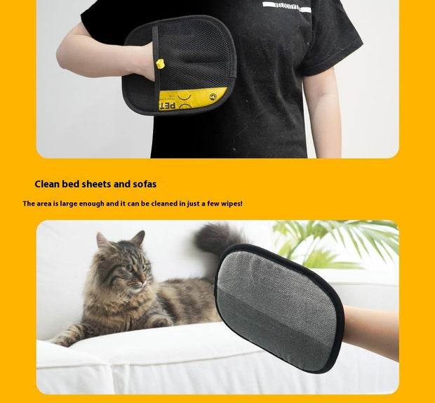 Pet Hair Removal Glove – Gentle Grooming & De-Shedding Mitt – detail view