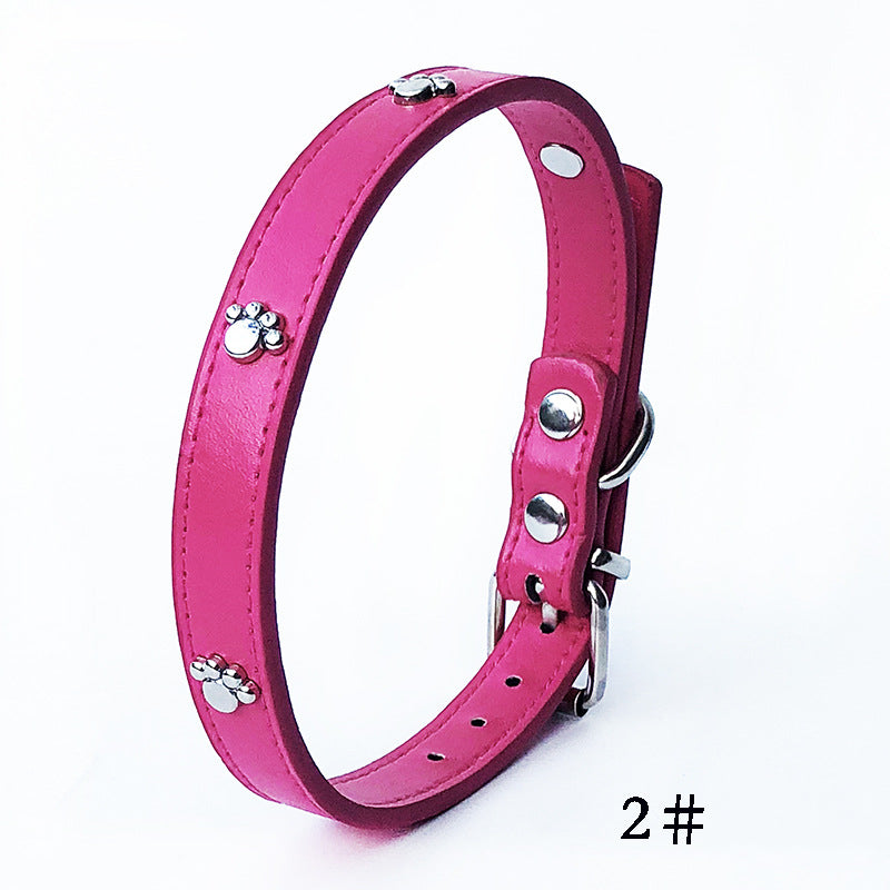 Pack of 10 Adjustable PU Leather Dog Collars, Pick a Color, for dogs.