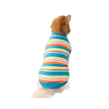 New Dog Clothes For Autumn And Winter Simple And Versatile Striped Sweater Sleeveless Golden Retriever Pet Clothes