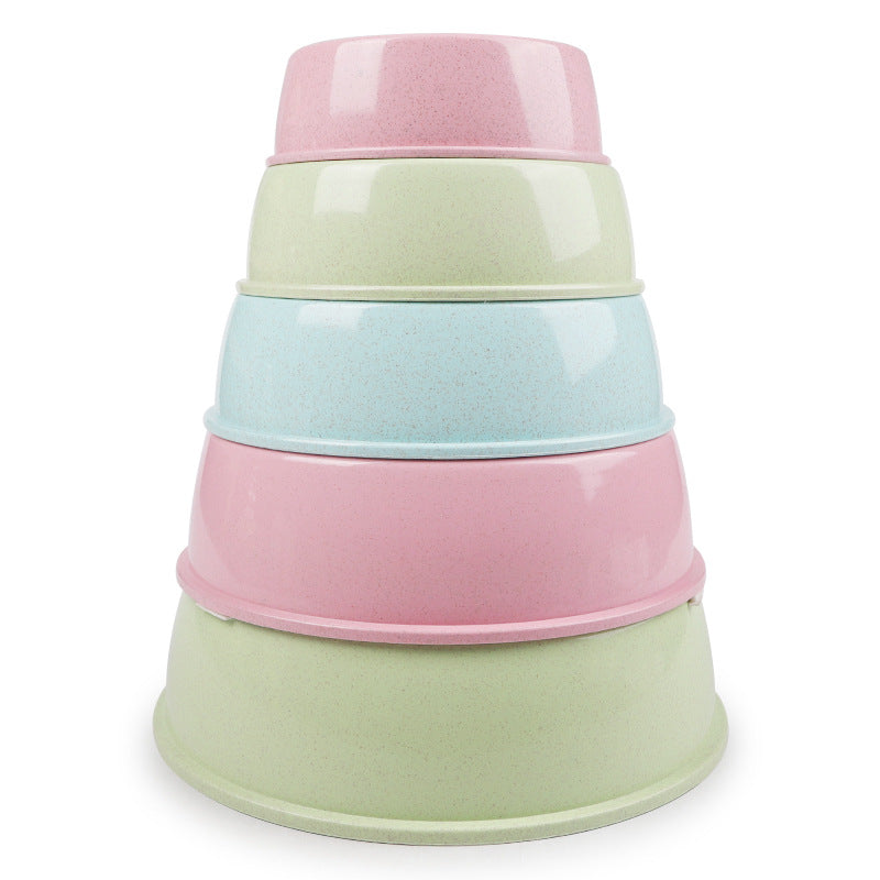 Round Plastic Dog Bowl Available in Three Sizes, for dogs.