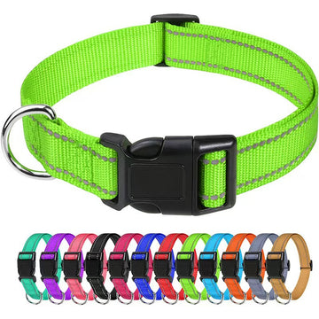 Adjustable Nylon Dog Collar – Reflective Walking Collar All Sizes – packaging