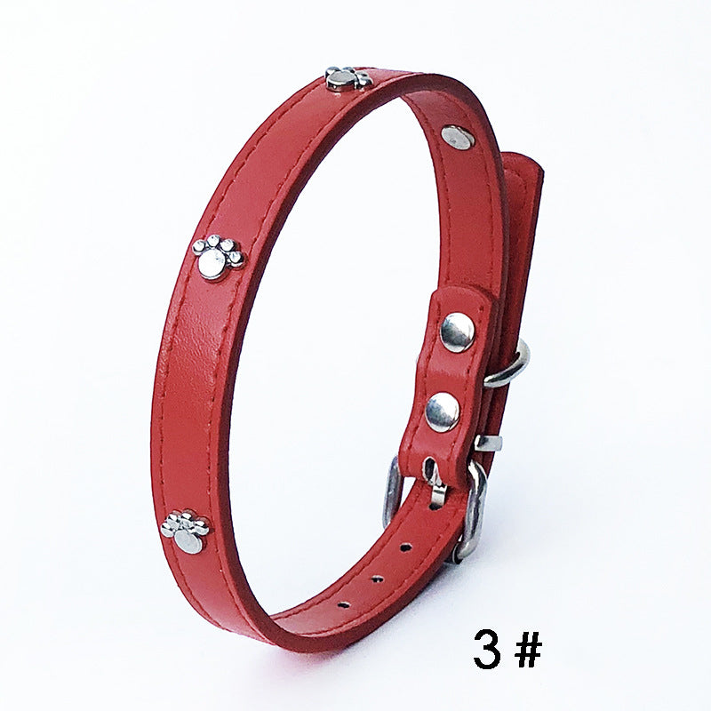 Pack of 10 Adjustable PU Leather Dog Collars, Pick a Color, for dogs.